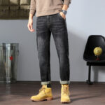 New Autumn And Winter Men's Korean Style Denim Fashion Brand Casual Stretch Micro-taper Small Straight Youth Jeans For Men